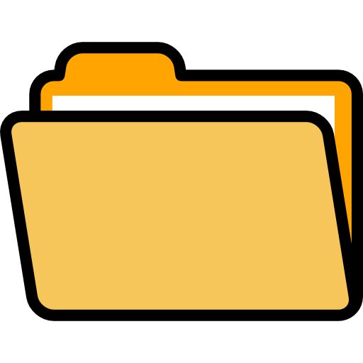 a file folder icon in flat style on a white background