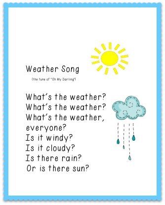 a weather song with the sun and clouds