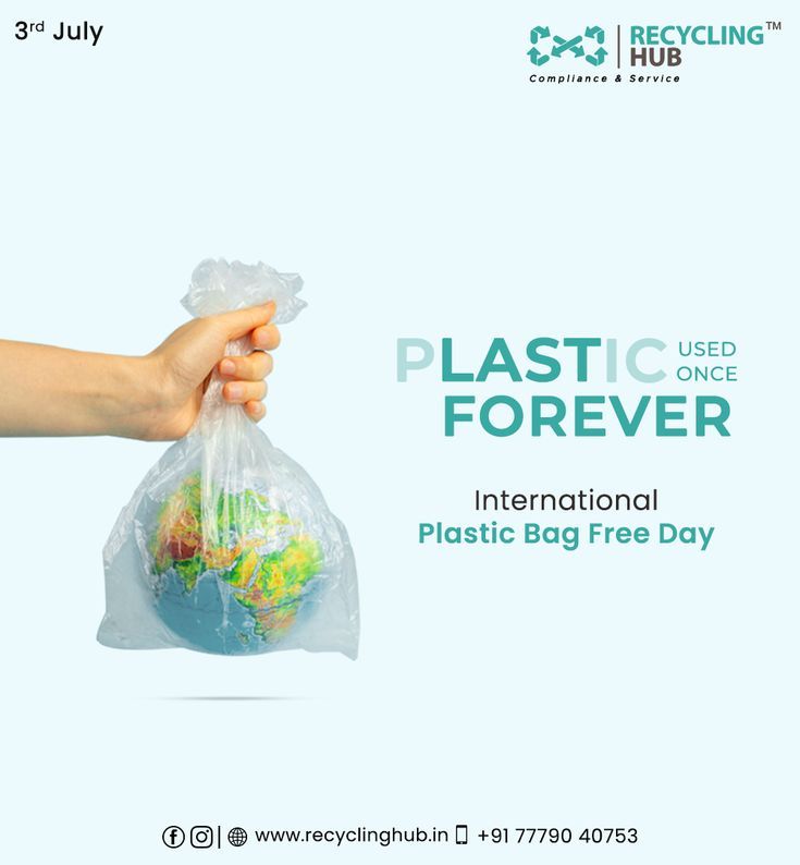 International Plastic Bag Free Day!! On this global day aimed to eliminate plastic, let's all take a step forward towards either disposing it properly or minimizing its usage and make our planet sustainable. #InternationalPlasticBagFreeDay #saynotoplastics #RecyclingHub International Plastic Bag Free Day, Plastic Bag Free Day, Trash Art, Yoga Day, Free Day, Our Planet, Free Bag, Plastic Free, Plastic Bag