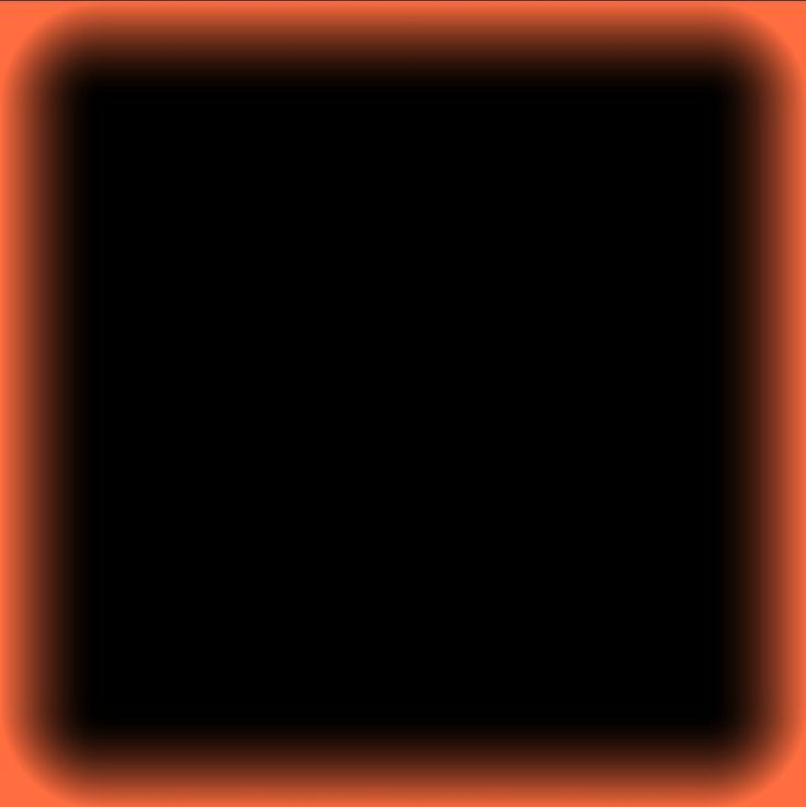 an orange and black square frame is in the middle of this image, it appears to be empty