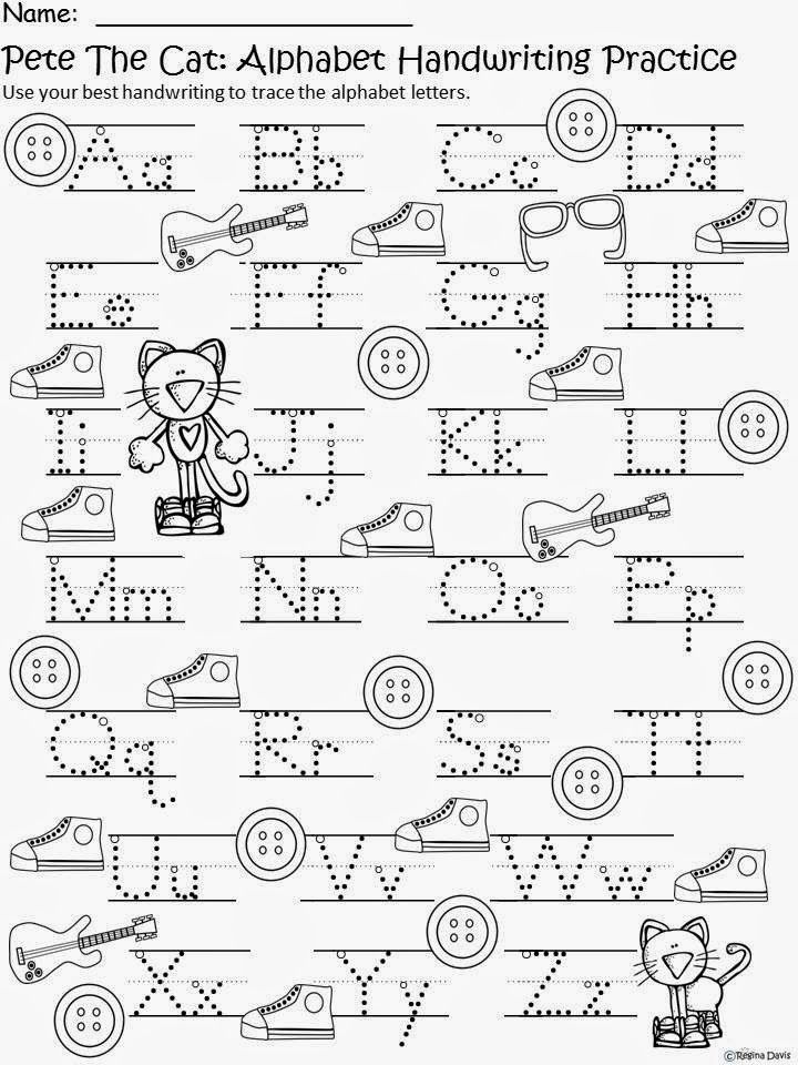 an alphabet worksheet for children to practice handwriting