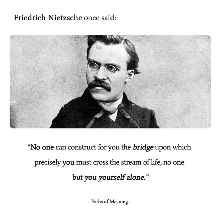 an image of a man in glasses with a quote from the book friedich neesche once said