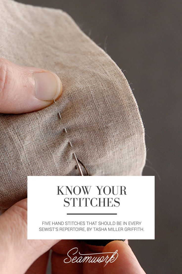 someone is holding a business card in front of their sewing machine, with the words know your stitches on it