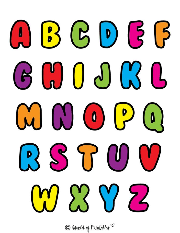 the letters are colorful and have different shapes