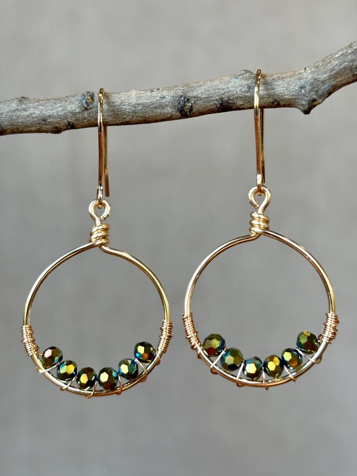 Glass bead earrings - gold *This is the exact pair you will receive Gold Beaded Brass Hoop Earrings, Brass Earrings With Round Gold Beads, Nickel-free Gold Beaded Brass Earrings, Gold Beads Metal Drop Earrings, Gold Beaded Metal Drop Earrings, Gold Nickel-free Beaded Earrings For Party, Gold Earrings With Gold Beads For Gift, Brass Dangle Earrings With Gold Beads, Round Beaded Brass Earrings