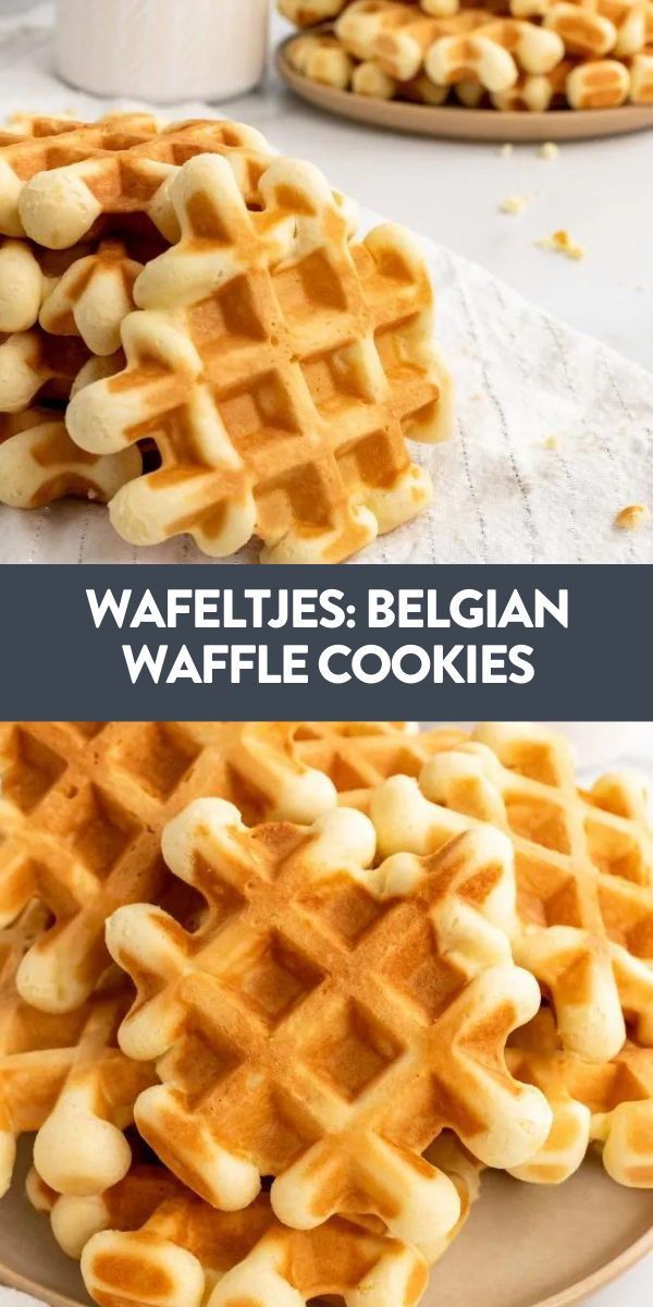 waffles are stacked on top of each other with the words waffles belgium waffle cookies