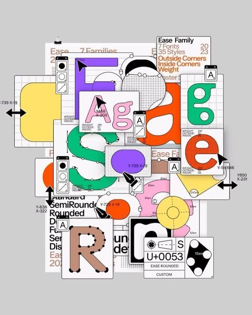 a collage of letters and numbers with arrows pointing to the letter's location