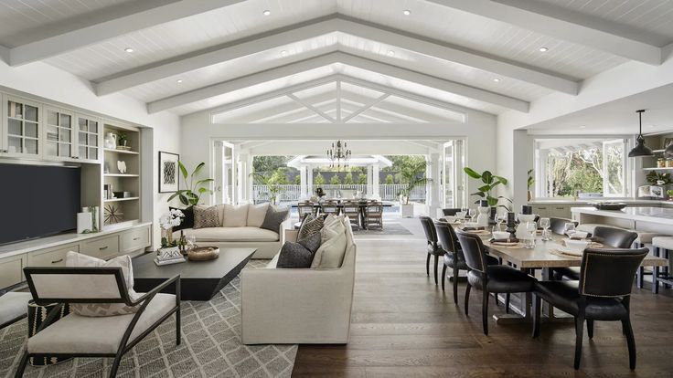 a living room filled with furniture and a flat screen tv