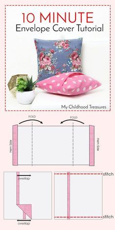 the sewing pattern for this pillow cover is easy to make and looks like it could be made in any size