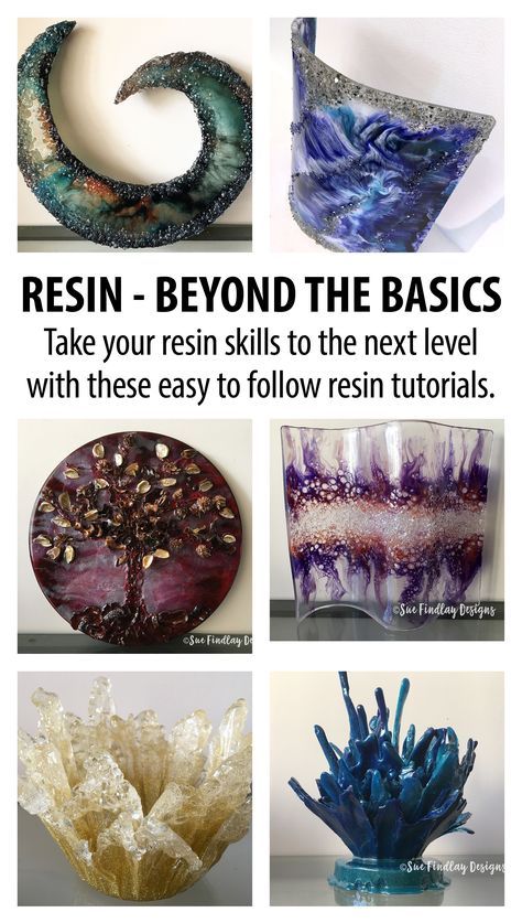 four different types of glass vases with text reading resinin - beyond the basics