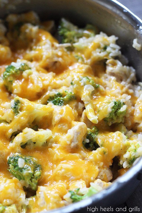 a casserole dish with broccoli and cheese