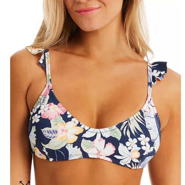 Ruffle Straps Add Feminine Charm To This Swim Top From Jessica Simpson. Small Nwt Hook And Bar Closure Scoop Neck Ruffle Straps Unlined Imported Material & Care Nylon, Spandex Hand Wash Blue Swimwear With Ruffled Straps For Summer, Blue Ruffled Strap Swimwear For Poolside, Blue Swimwear With Ruffled Straps For Poolside, Blue Vacation Swimwear With Ruffled Straps, Blue Swimwear With Ruffled Straps For Beach, Blue Ruffled Strap Swimwear For Beach, Blue Ruffled Straps Swimwear For Beach, Blue Ruffled Straps Swimwear, Blue Swimwear With Ruffled Straps