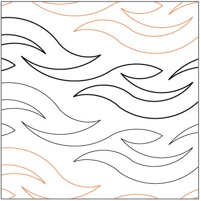 an image of a quilting pattern with wavy lines on the front and back side