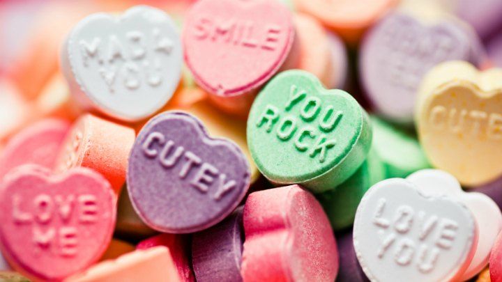 colorful candy hearts with the words you rock written on them in different colors and shapes