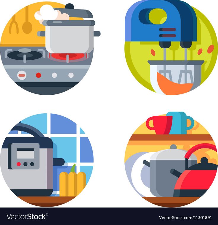 four different types of kitchen appliances