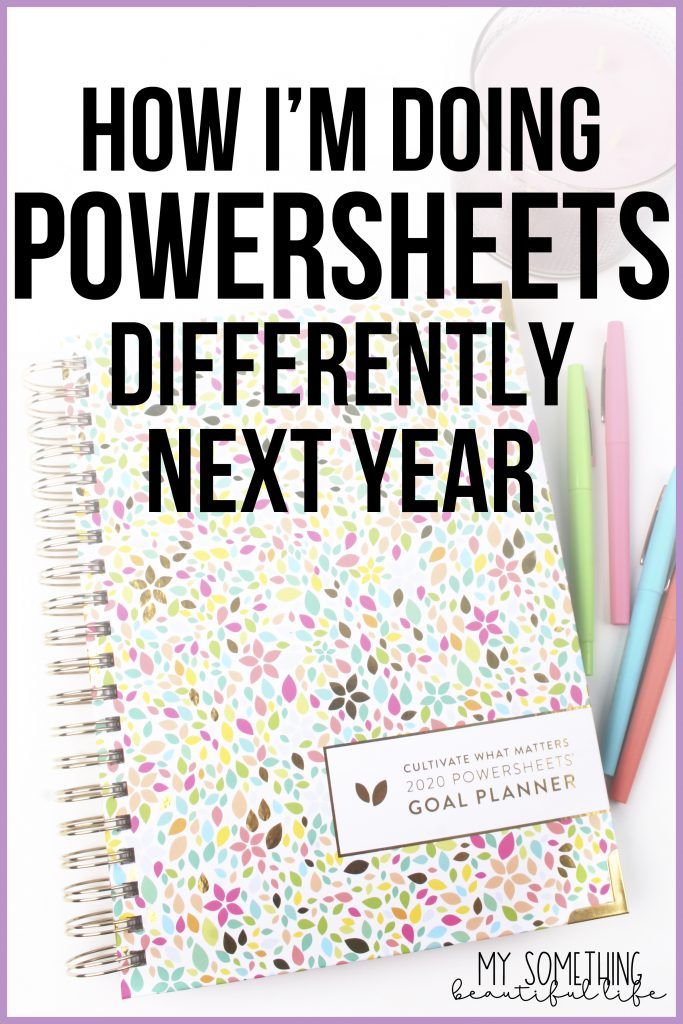 a spiral notebook with the title how i'm doing powersheets differently next year