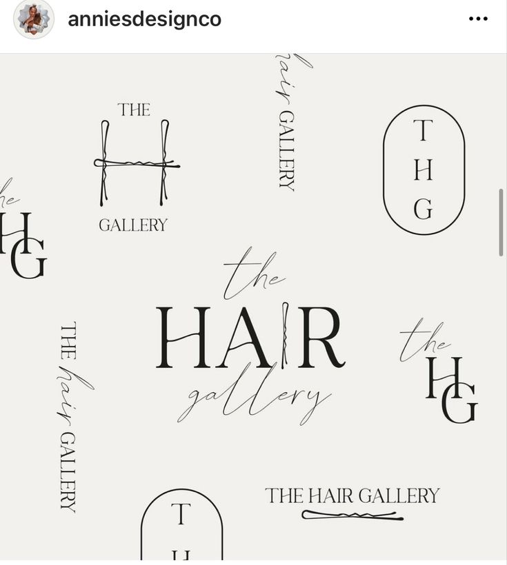 some type of font that is used to describe the hair salon logo and other things