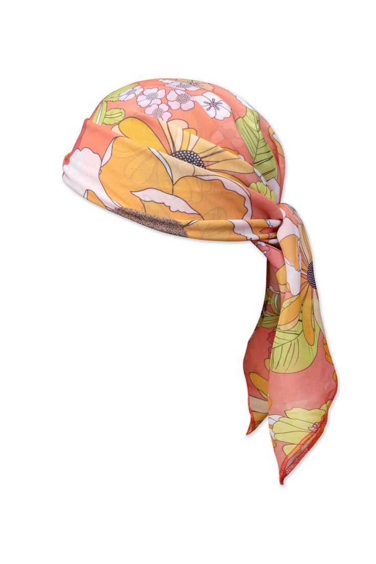 Retro floral printed hair wrap in a sheer chiffon fabric. Designed and made in LA Size: 19" x 19" Self: 100% Polyester Fabric from Brazil Style# K4539HW Brazil Style, Sheer Chiffon, Retro Floral, Chiffon Fabric, Floral Printed, Head Wraps, Hair Wrap, Brazil, Polyester Fabric