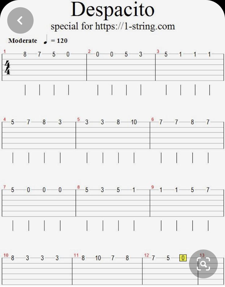 an electric guitar tab with the words despaccio on it