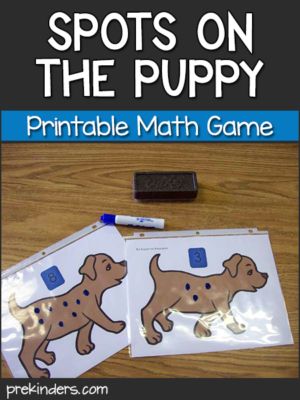 spot on the puppy printable math game