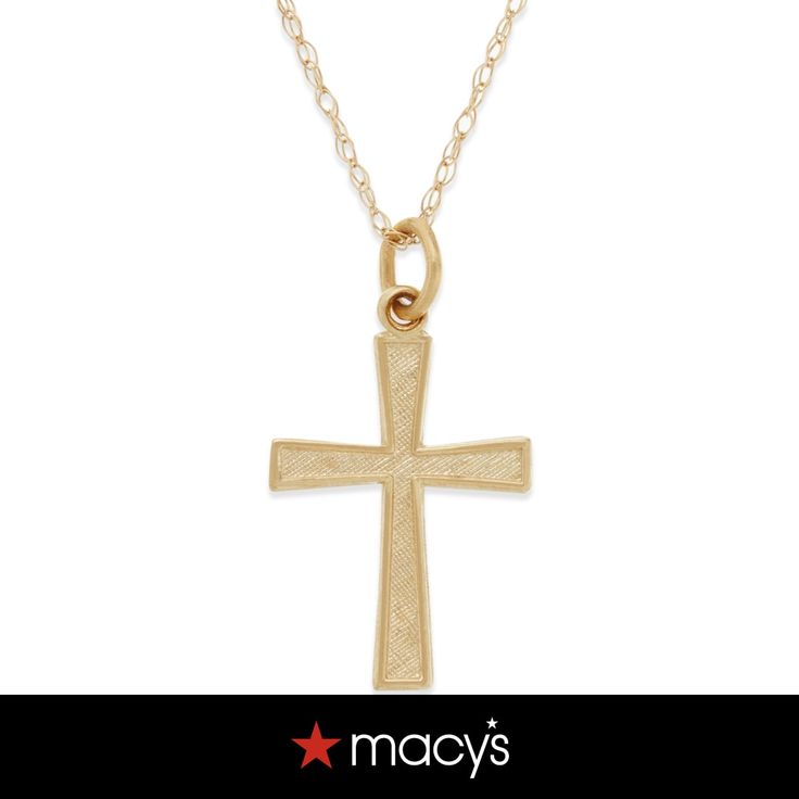 in stock Tarnish Resistant White Gold Cross Jewelry, Luxury Tarnish-resistant Cross Jewelry, Fine Jewelry Tarnish Resistant Cross Pendant, 14k Gold Cross Jewelry For Anniversary, Elegant Yellow Gold Jewelry From Macy's, Fine Jewelry Cross Necklace With Diamond Cut, 14k Gold Cross Necklace Tarnish Resistant, Elegant Sterling Silver Cross Pendant, 14k Gold Cross Pendant Jewelry For Anniversary