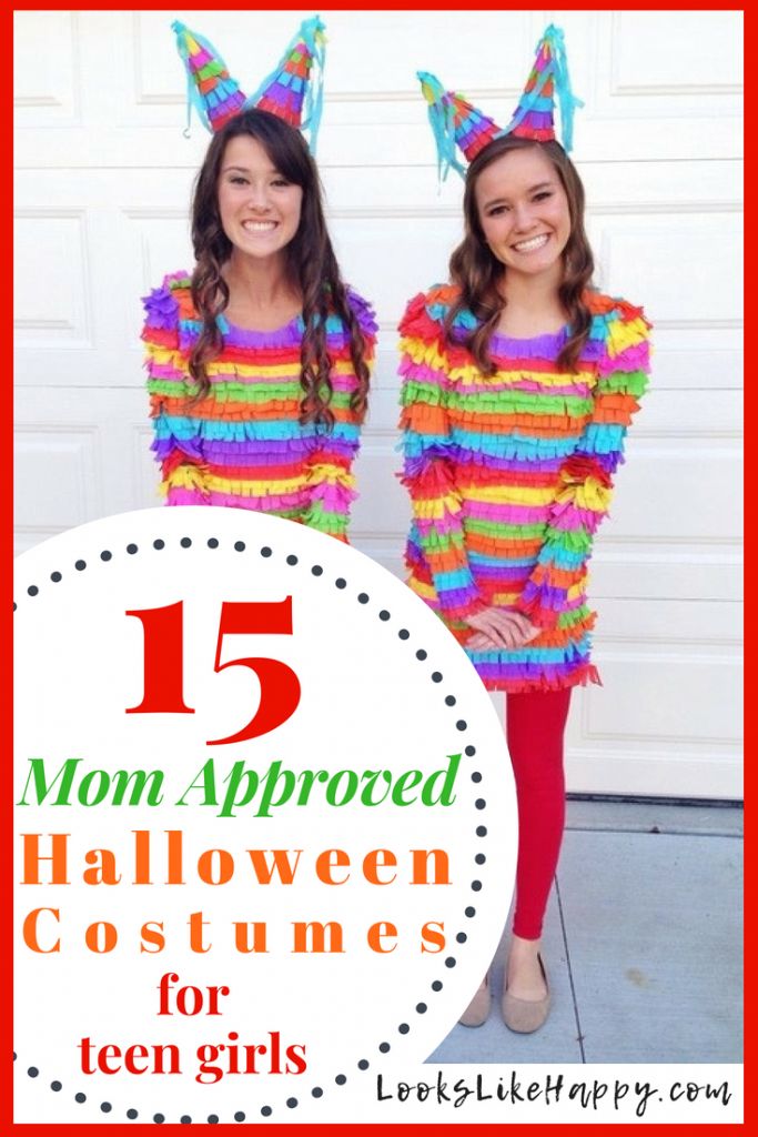 two girls dressed up in costumes with the words 15 mom approved halloween costumes for teen girls