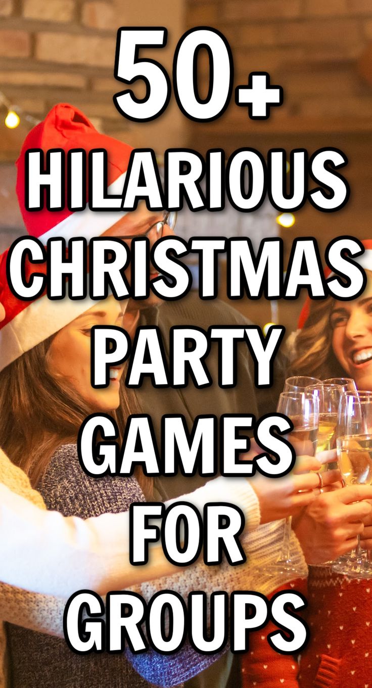 Fun Christmas Party Games for Big Groups Funny Work Christmas Party Games, Christmas Party Games For Big Groups, Funny Holiday Party Games, Xmas Games For Adults Funny, Large Group Party Games For Adults, Christmas Eve Game Ideas, Christmas Games For Big Groups, Big Group Games For Adults, Christmas Games For Small Groups