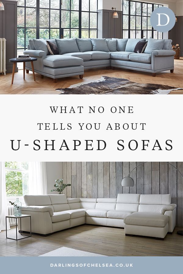 two different couches with the words what no one tells you about u - shaped sofas