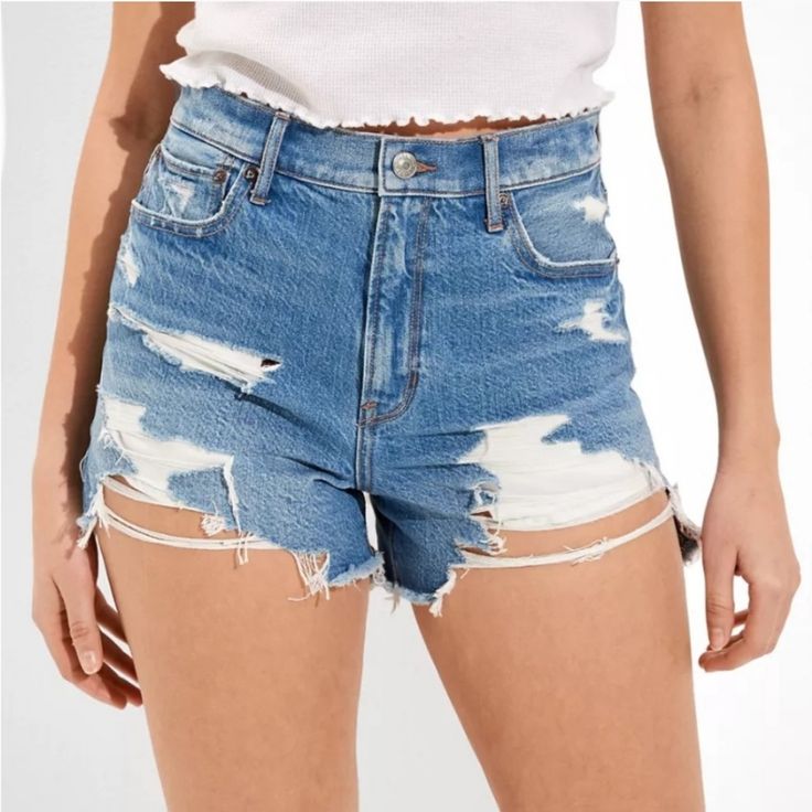 American Eagle Highest Rise 90s Boyfriend Shorts Size 4 Nwot, Never Worn Waist: 27" Rise: 12" 3" Inseam Stretch Comfort Waistband, Rest Of Shorts Are Rigid Cotton 90s Inspired High Rise Blue Bottoms, White 90s Style Shorts For Summer, White 90s Style Summer Shorts, 90s Style Bottoms With Built-in Shorts, 90s High Rise Shorts For Summer, 90s High Rise Summer Shorts, 90s Style High Rise Summer Shorts, 90s Inspired High-waisted Shorts For Summer, 90s Inspired Cutoff Bottoms For Summer