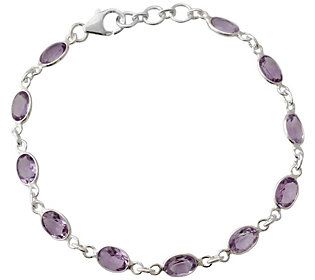 Make any day a smashing success when you slip on this classically colorful amethyst tennis bracelet. From Novica, in association with National Geographic. Elegant Amethyst Jewelry With Sterling Silver Clasp, Sterling Silver Amethyst Bracelet For Formal Occasions, Formal Sterling Silver Amethyst Bracelet, Fine Jewelry Sterling Silver Oval Bracelet, Oval Sterling Silver Bracelet In Fine Jewelry Style, Sterling Silver Bracelet With Stones For Formal Occasions, Formal Amethyst Gemstone Sterling Silver Bracelet, Formal Silver Amethyst Bracelet, Sterling Silver Faceted Round Bracelets