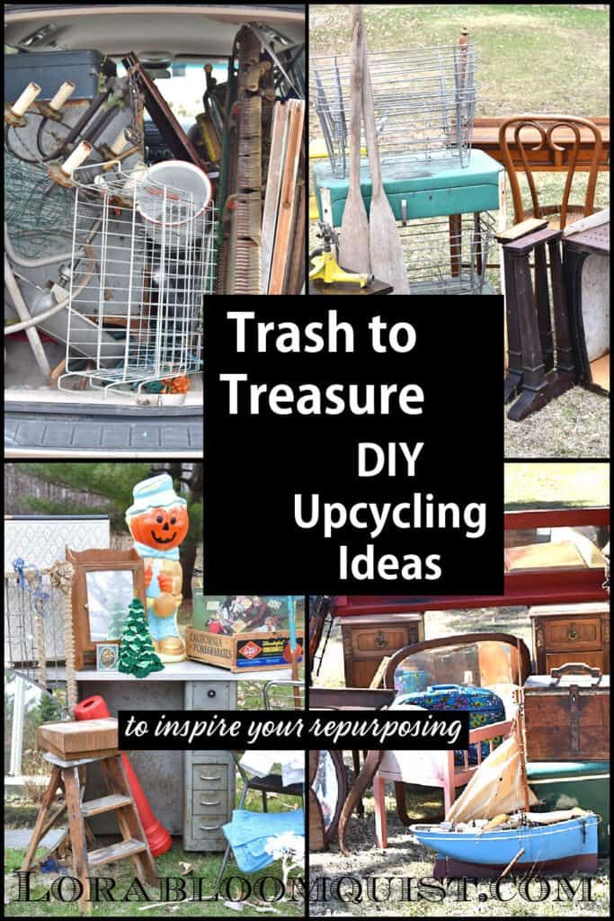 trash to treasure diy upcycling ideas with pictures of old furniture and junk