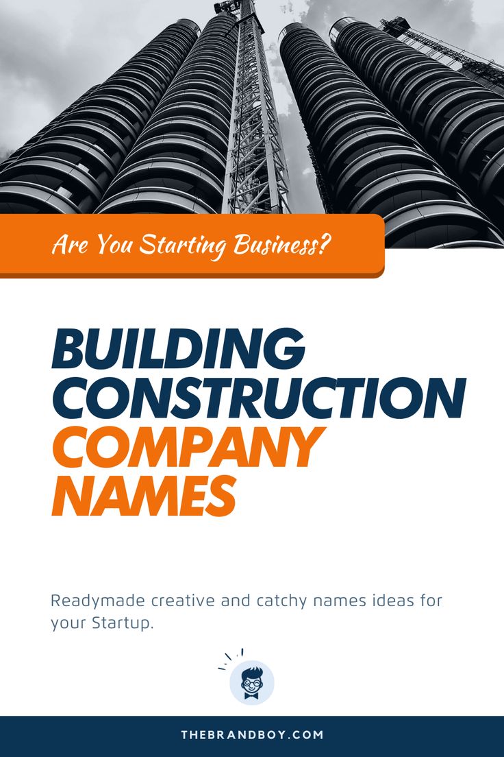 an orange and white book cover with the words building construction company names