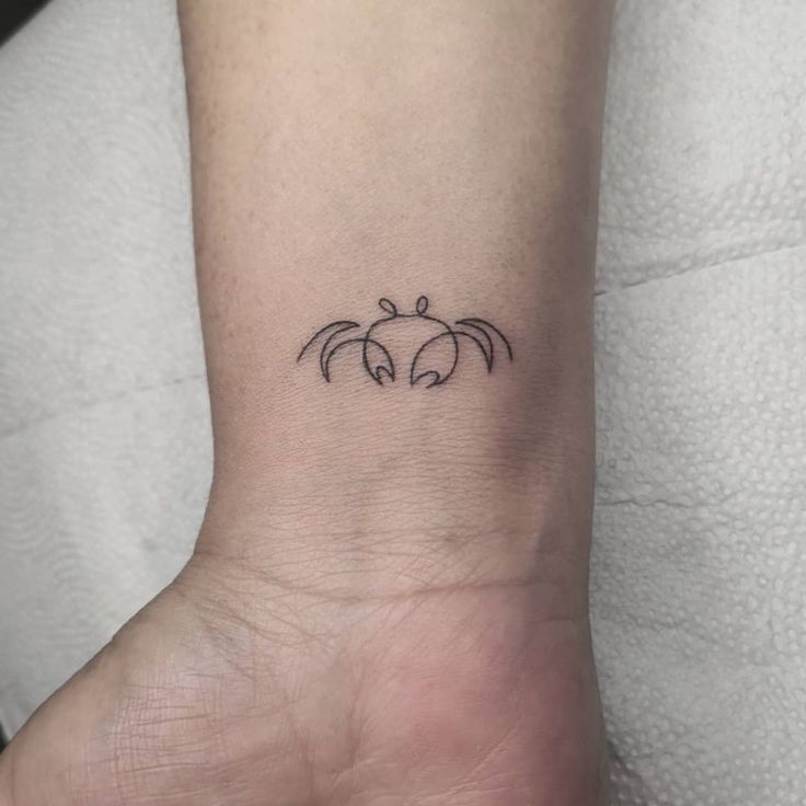 a small tattoo on the wrist of a person