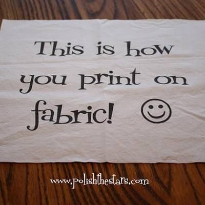 this is how you print on fabric with a smiley face drawn on it and the words, this is how you print on fabric