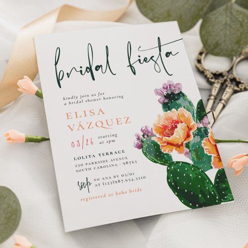 an image of a bridal fiesta party with cactus and flowers on the front cover