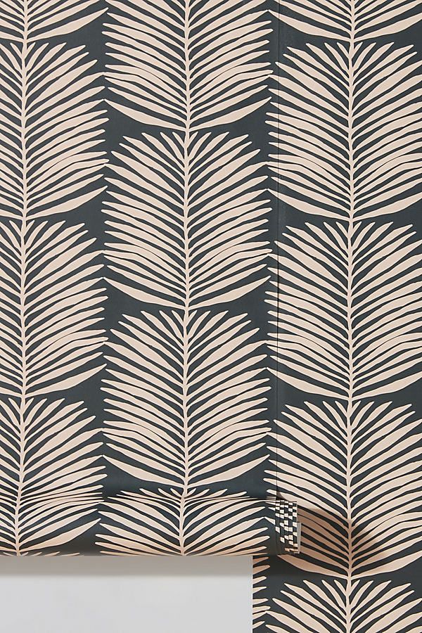 an image of a wallpaper pattern with leaves on the back and side of it