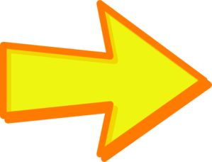 an orange arrow pointing to the left with one side facing forward and two sides facing right