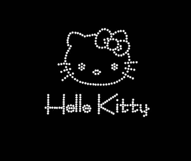 the hello kitty logo is made up of small white dots