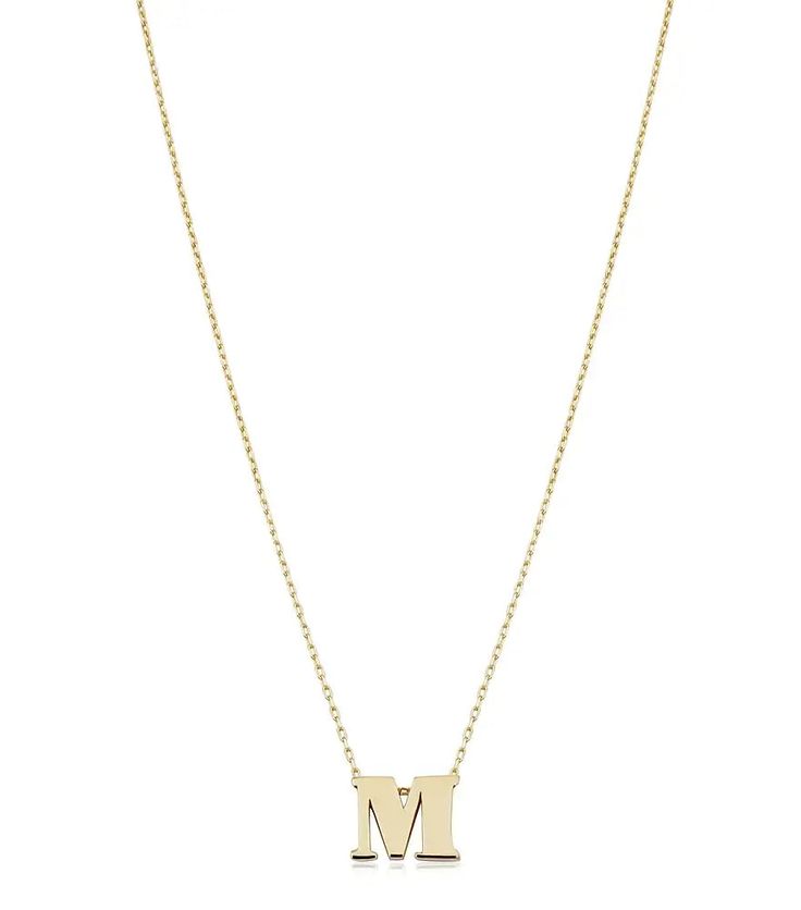 Mini Initial Necklace 14K Gold 14k Gold Initial Necklace With Adjustable Chain, 14k Gold Initial Necklace With Adjustable Chain As Gift, Minimalist 14k Gold Name Necklace With Cable Chain, Classic Yellow Gold Initial Necklace For Mother's Day, Mother's Day Yellow Gold Initial Necklace With Delicate Chain, Classic Initial Necklace For Mother's Day, Mother's Day Yellow Gold Classic Initial Necklace, Mother's Day Classic Yellow Gold Initial Necklace, Classic Name Necklace With Initial Pendant And Delicate Chain