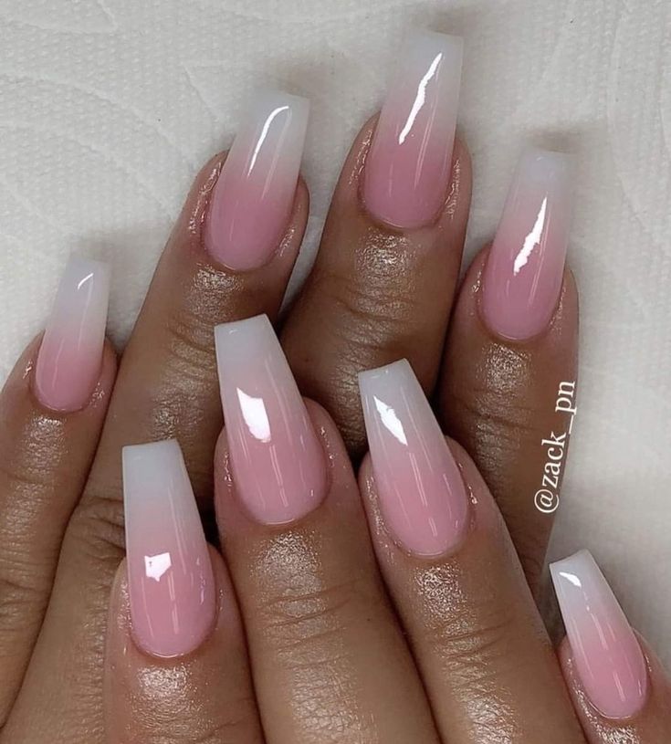 Faded Nails, Acrylic Coffin Nails, Unghie Sfumate, Pink Ombre Nails, Ombre Acrylic Nails, Nails Today, Work Nails, French Tip Acrylic Nails, French Acrylic Nails