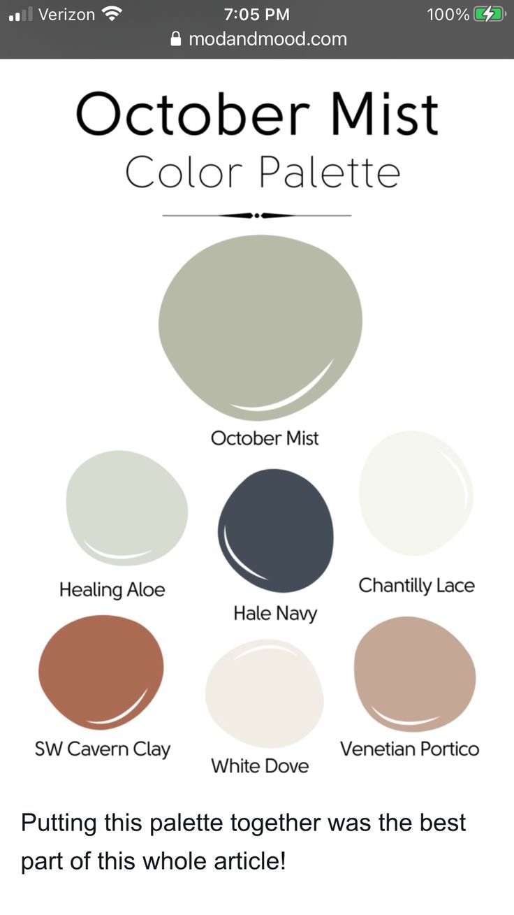 an iphone screen showing the color palette for october