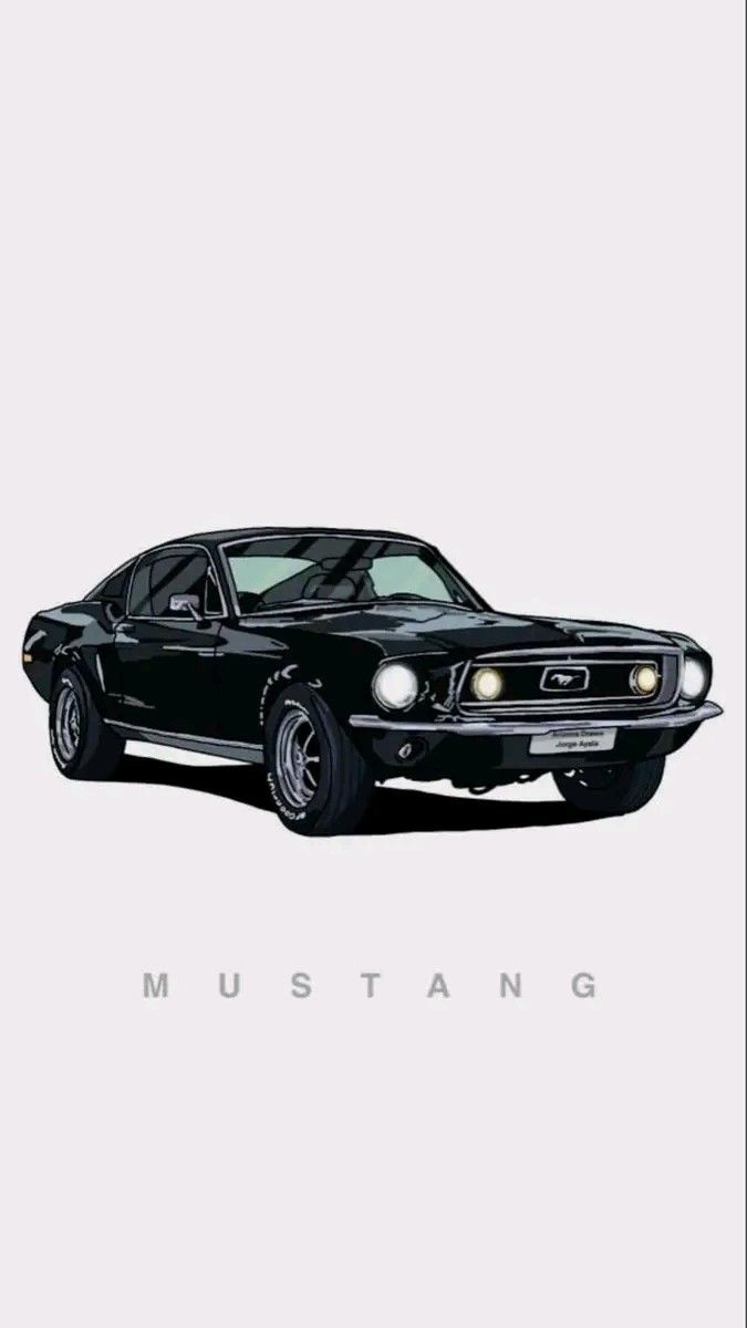 a black mustang car with the word mustang on it