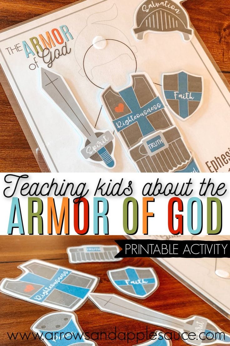 the armor of god printable activity for teaching kids about the armor of god with pictures