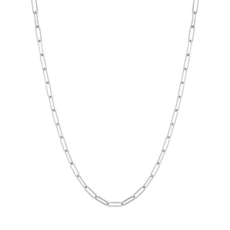 STAPLE CHAIN NECKLACE – Starling Everyday Sterling Silver Charm Necklaces With Chain, Everyday Sterling Silver Charm Necklace With Chain, Everyday Sterling Silver Charm Necklaces, Everyday Sterling Silver Charm Necklace, Sterling Silver Necklaces With Delicate Chain Link, Sterling Silver Chain Necklace With Oval Links, Sterling Silver Oval Link Necklace For Everyday Wear, Sterling Silver Oval Link Necklace, Everyday White Gold Charm Necklace With Cable Chain