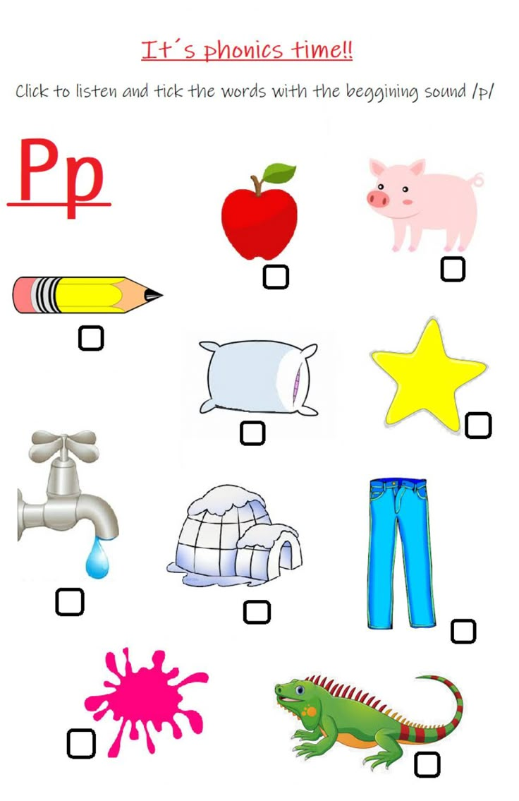 the letter p worksheet is filled with pictures and words to help kids learn how to