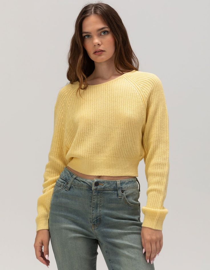 Billabong Sun Soaked Crop Sweater. Metal Plate Branding. Wide Neck. Cropped Fit. Ribbed Cuffs And Hem. 51% Cotton 49% Acrylic. Imported. Model Is Wearing A Size Small. Model Measurements:height: 5'8" Bust: 31"waist: 23.5"hips: 34.5" Casual Stretch Cropped Sweater For Spring, Casual Soft Knit Cropped Sweater For Spring, Casual Yellow Ribbed Sweater, Chino Pants Women, Wwe T Shirts, Flannel Sweatshirt, Sweater Crop, Casual Flat Shoes, Girls Blouse