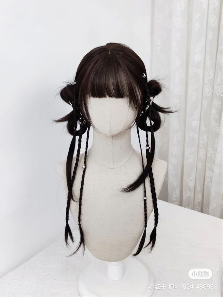 Hair Inspiration Long, Long Hairstyle, Hairstyle Inspo, Bow Hairstyle, Cosplay Hair, Kawaii Hairstyles, Pigtail Hairstyles, Trendy Hairstyle, Ribbon Hairstyle