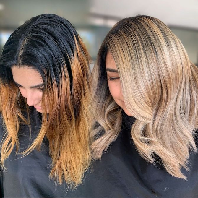 Neutralize orange tones and achieve an ashy look with Wella Colorcharm’s permanent Liquid Ash Series (Read article) https://buff.ly/43vDV0h #tonehair #brassyhair #colourwarehouse How To Cancel Out Orange Hair, Tone Orange Brassy Hair Shades Eq, Orange Brassy Hair Color Correction, Level 8 Blonde Toner, How To Tone Orange Brassy Hair, Tone Orange Hair At Home, Shades Eq Toner Formulas To Cancel Orange, Remove Brassy Tones Blondes, Orange To Blonde Hair Color Correction