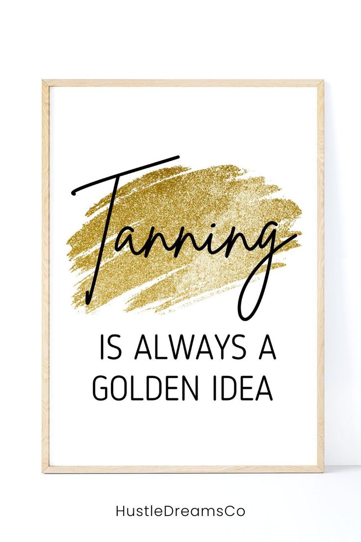 a gold foil print with the words fanning is always a golden idea