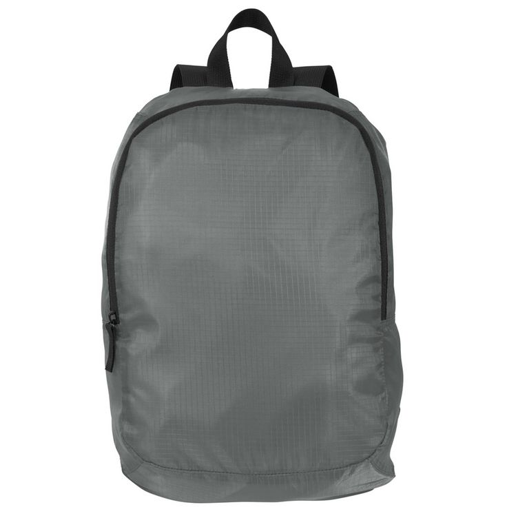 Incredibly lightweight this versatile pack has a subtle ripstop texture. 62 denier ripstop polyester Zippered main compartment Interior hanging pocket with hook and loop closure Adjustable web shoulder straps Dimensions: 16.75 h x 12 w x 4.75 d; Approx. 955 cubic inchesNote: Bags not intended for use by children 12 and under. Gray Nylon Backpack For Outdoor, Packable Nylon Backpack For Outdoor Activities, Functional Solid Color Backpack For Outdoor Activities, Durable Nylon Backpack, Waterproof Nylon Standard Backpack, Sports Nylon Bag With Adjustable Straps, Packable Nylon Backpack, Durable Nylon Standard Backpack, Functional Nylon Packable Backpack